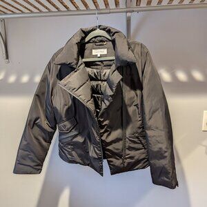 Calvin Klein Moto Down Filled Puffer Coat, Black, Size Large